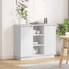 vidaXL Buffet LED avec étagère Blanc 90 x 32 x 75 cm Bois d'ingénierie