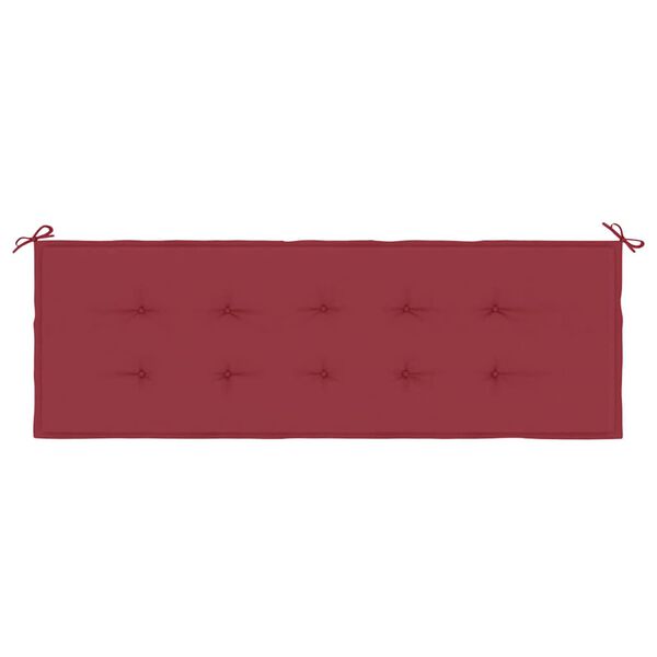 vidaXL Coussin de banc de jardin rouge bordeaux 150x50x4 cm