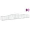 vidaXL Paniers à gabions arqués 8 pcs 400x50x40/60 cm Fer galvanisé
