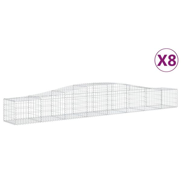 vidaXL Paniers à gabions arqués 8 pcs 400x50x40/60 cm Fer galvanisé