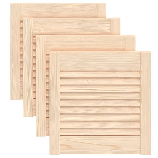 vidaXL Portes d'armoire &agrave; persiennes 4 pcs 39,5x39,4 cm pin massif