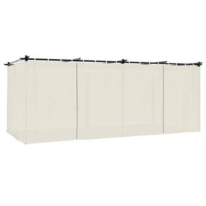 vidaXL Tonnelle avec rideaux cr&egrave;me 6x3 m acier