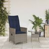 vidaXL Chaise de jardin inclinable avec coussins en r&eacute;sine tress&eacute;e grise