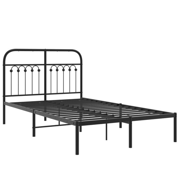 vidaXL Cadre de lit métal sans matelas avec tête de lit noir 120x200cm
