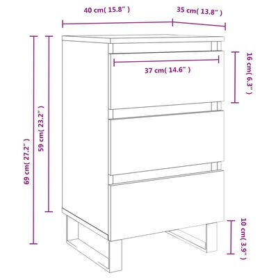 vidaXL Table de chevet blanc brillant 40x35x69 cm bois d’ingénierie