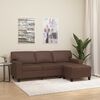 vidaXL Canap&eacute; &agrave; 3 places avec repose-pieds Marron 180 cm Similicuir