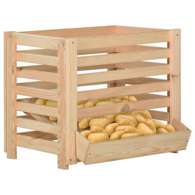 vidaXL Boîte à pommes de terre 60x40x50 cm Bois de pin solide