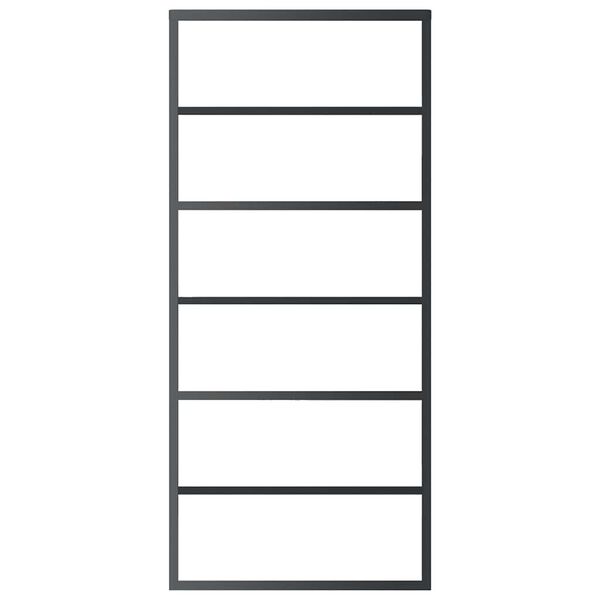 vidaXL Porte coulissante Verre ESG et aluminium 90x205 cm Noir