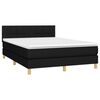 vidaXL Sommier &agrave; lattes de lit avec matelas LED Noir 140x200 cm Tissu