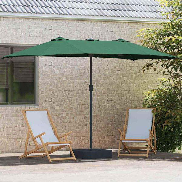 vidaXL Parasol de jardin Vert 385 x 209 x 244 cm tissu