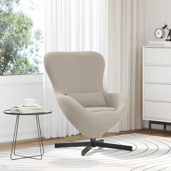 vidaXL Fauteuil &oelig;uf Gris clair 63 x 73 x 90 cm tissu