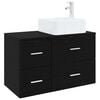 vidaXL Ensemble de mobilier de salle de bain 2 pcs Ch&ecirc;ne noir
