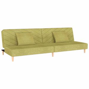 vidaXL Canap&eacute;-lit &agrave; 2 places avec deux oreillers Vert Tissu