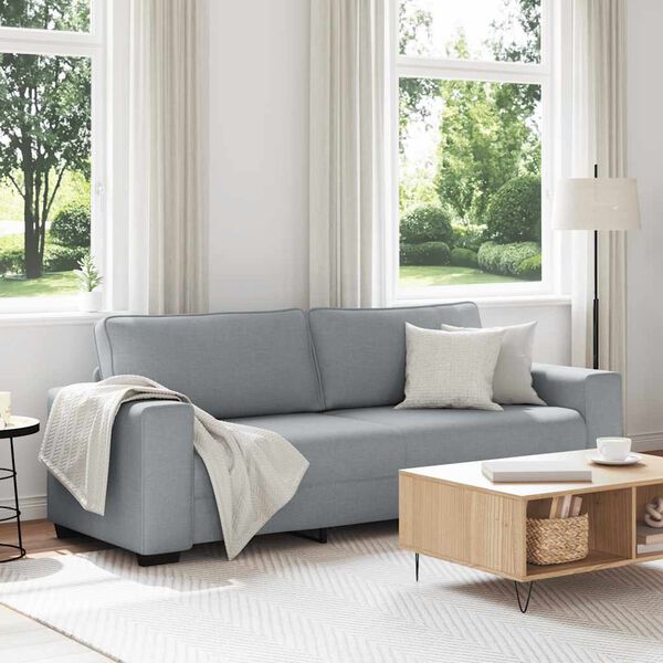 vidaXL Canap&eacute; &agrave; 3 places gris clair 220x77x82 cm tissu