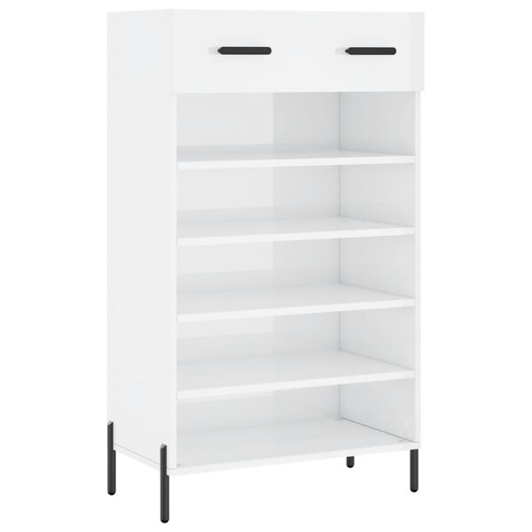 vidaXL Armoire &agrave; chaussure Blanc brillant 60x35x105 cm Bois ing&eacute;nierie