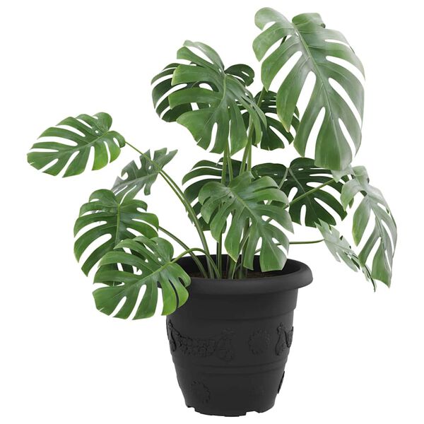 vidaXL Pot &agrave; fleurs rond 6 pcs Noir &Oslash; 26 x 21,5 cm Plastique