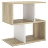 vidaXL Table de chevet Blanc et ch&ecirc;ne sonoma 50x30x51,5 cm