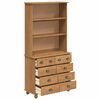 vidaXL Hutch ASKIM Cire de Miel 91 x 40 x 184 cm Bois de pin massif