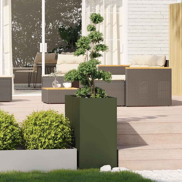 vidaXL Jardini&egrave;re vert olive 40x80x80 cm acier
