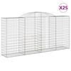 vidaXL Paniers &agrave; gabions arqu&eacute;s 25 pcs 300x50x140/160 cm fer galvanis&eacute;