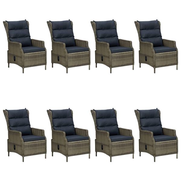 vidaXL Ensemble à manger de jardin 9 pcs Marron