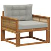 vidaXL Sofa de milieu ext&eacute;rieur Naturel et Gris clair 83 x 91 x 73 cm