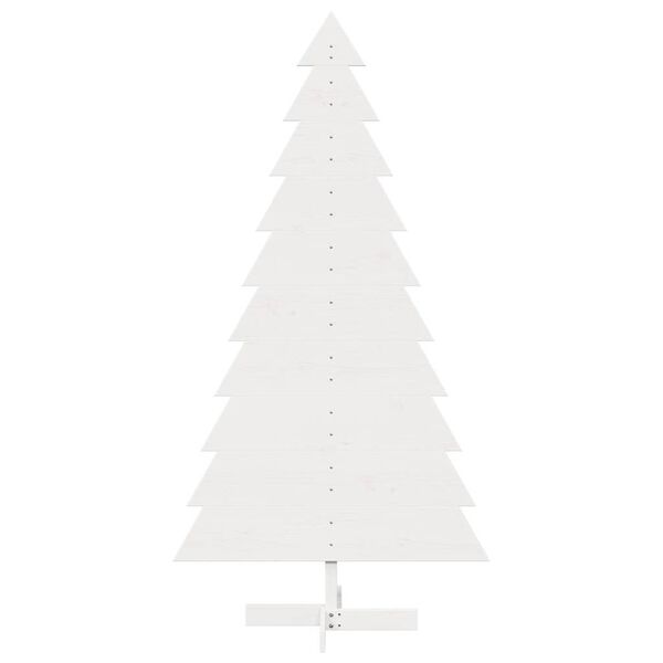 vidaXL Arbre de No&euml;l en bois pour d&eacute;coration blanc 180 cm pin massif