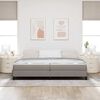 vidaXL Lit &agrave; ressorts avec matelas Taupe 200 x 200 cm tissu