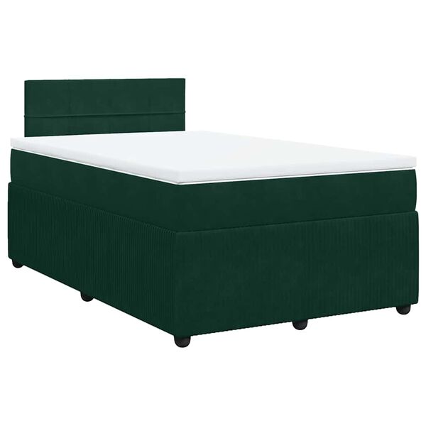 vidaXL Sommier &agrave; lattes de lit avec matelas vert fonc&eacute; 120x190 cm