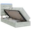 vidaXL Lit de rangement LED avec matelas Gris clair 90 x 190 cm