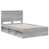 vidaXL Cadre de lit Gris Sonoma 120 x 190 cm Bois de pin massif