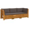 vidaXL 3 pc Ensemble de canap&eacute;s d'ext&eacute;rieur Bois d'Acacia Massif