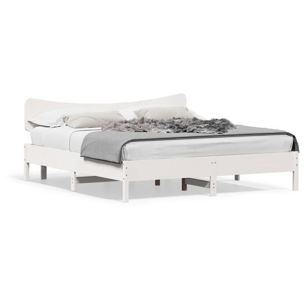 vidaXL Cadre de lit sans matelas blanc 180x200 cm bois massif de pin