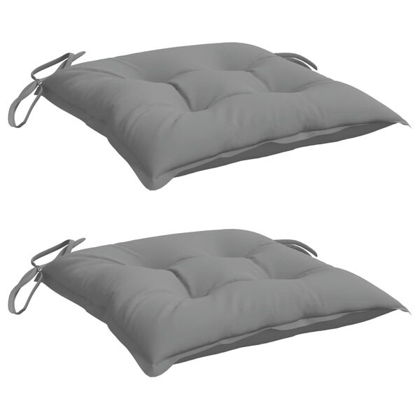 vidaXL Coussins de chaise lot de 2 gris 40x40x7 cm tissu oxford