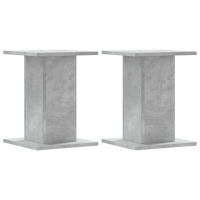 vidaXL Supports de haut-parleurs 2 pcs gris béton bois d'ingénierie