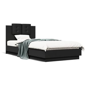 vidaXL Cadre de lit sans matelas noir 90x200 cm