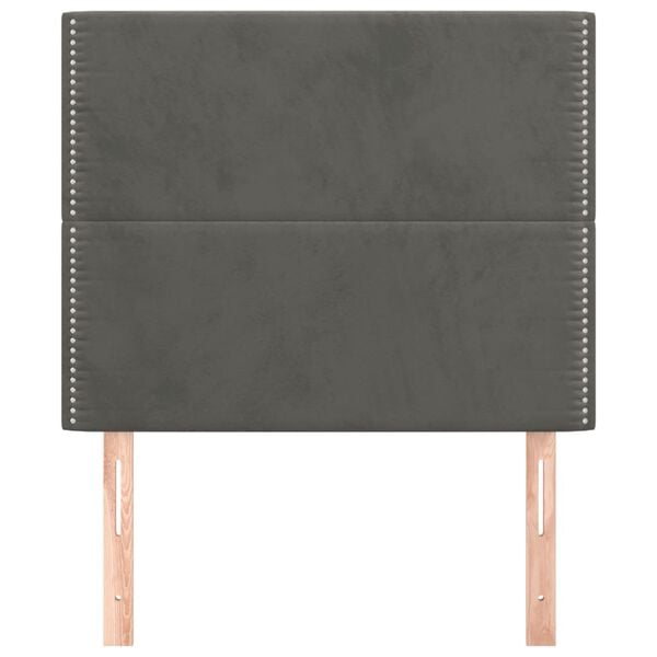 vidaXL T&ecirc;te de lit Gris fonc&eacute; 90x5x118/128 cm Velours