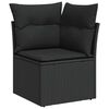 vidaXL Salon de jardin avec coussins 9 pcs noir r&eacute;sine tress&eacute;e acacia