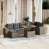 vidaXL Salon de jardin 8 pcs avec coussins gris r&eacute;sine tress&eacute;e