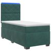 vidaXL Lit boxspring avec matelas Vert fonc&eacute; 90 x 200 cm Velours