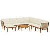 vidaXL 9 pc Bois d'acacia massif et corde Naturel