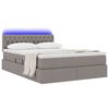 vidaXL Lit avec rangement et LED avec matelas Taupe 140 x 200 cm tissu