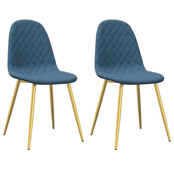 vidaXL Chaises à manger lot de 2 Bleu Velours