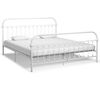 vidaXL Cadre de lit sans matelas et t&ecirc;te de lit blanc 180x200 cm m&eacute;tal