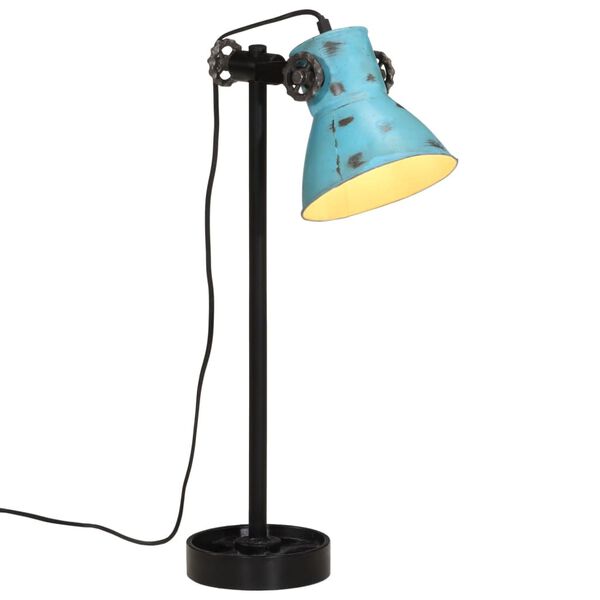 vidaXL Lampe de bureau 25 W bleu d&eacute;lav&eacute; 15x15x55 cm E27