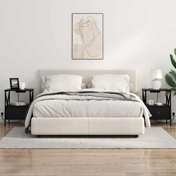 vidaXL Cabinet de chevet 2 pcs Ch&ecirc;ne noir 41,5 x 40,5 x 55 cm