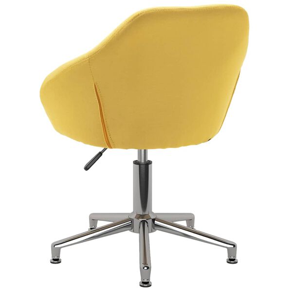 vidaXL Chaise pivotante de salle &agrave; manger Jaune Tissu