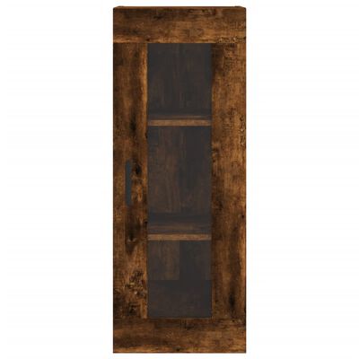 vidaXL Buffet haut Chêne fumé 34,5x34x180 cm Bois d'ingénierie