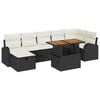 vidaXL Ensemble de canap&eacute; de jardin 8 pc Noir polyrotin