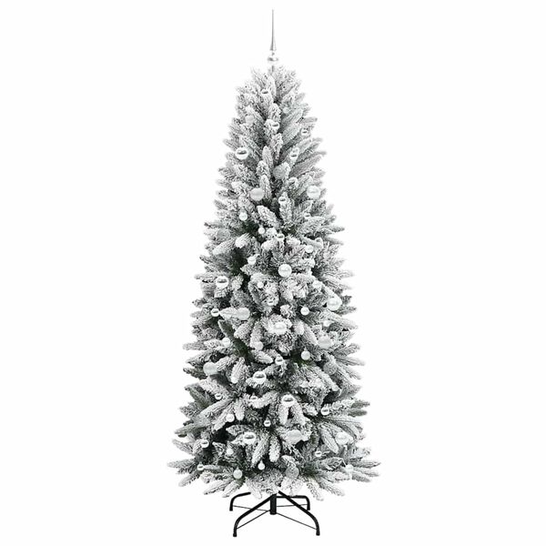 vidaXL Sapin de No&euml;l artificiel avec 300 LED avec support Blanc 210 cm
